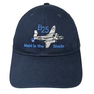 B25 Maid In The Shade Strapback Baseball Cap Blue One Size Adjustable Bayside